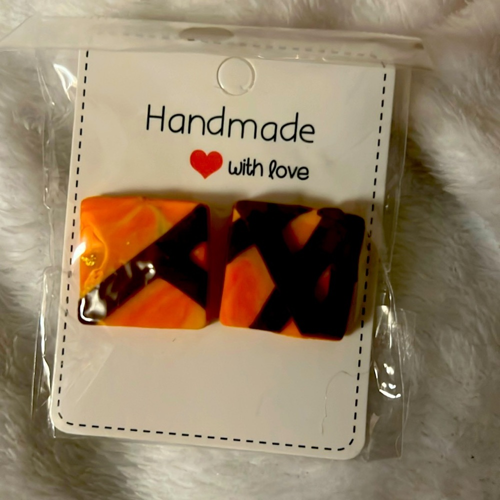 Polymer clay post-back earrings